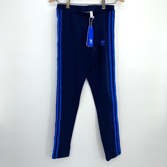 adidas Pants - Adidas 3 Stripe ‘Navy Blue/ Cobalt BlueTights Woman’s Size Small